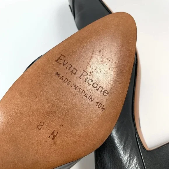 1970's EVAN PICONE gray leather swirl unique high heel pumps - Picture 10 of 15